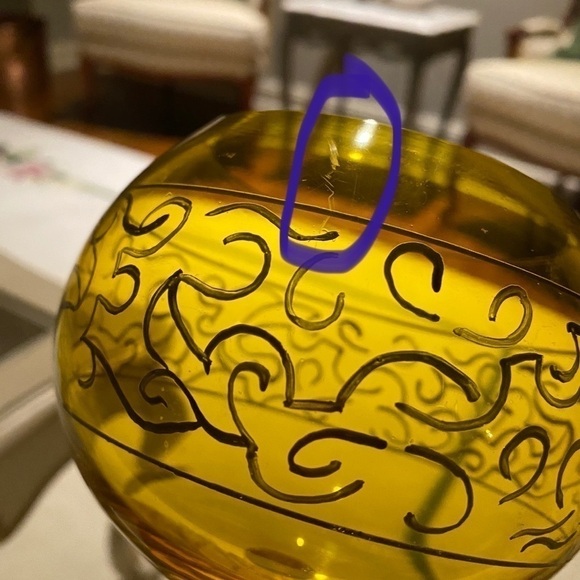 Royal Danube Hand Painted Amber Crystal Balloon Shaped Glass. Made in Romania - Picture 9 of 9